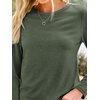 image:imageAUTOMET Womens Long Sleeve Crewneck Shirts Casual Basic Tops01armygreen