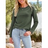 image:imageAUTOMET Womens Long Sleeve Crewneck Shirts Casual Basic Tops01armygreen