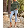 image:imageAUTOMET Womens Long Sleeve Crewneck Shirts Casual Basic Tops01armygreen