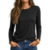 image:imageAUTOMET Womens Long Sleeve Crewneck Shirts Casual Basic Tops01black