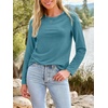 image:imageAUTOMET Womens Long Sleeve Crewneck Shirts Casual Basic Tops01bluegreen