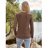 image:imageAUTOMET Womens Long Sleeve Crewneck Shirts Casual Basic Tops01brown