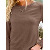 image:imageAUTOMET Womens Long Sleeve Crewneck Shirts Casual Basic Tops01brown