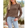 image:imageAUTOMET Womens Long Sleeve Crewneck Shirts Casual Basic Tops01brown
