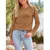 image:imageAUTOMET Womens Long Sleeve Crewneck Shirts Casual Basic Tops01coffee
