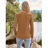 image:imageAUTOMET Womens Long Sleeve Crewneck Shirts Casual Basic Tops01coffee