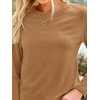 image:imageAUTOMET Womens Long Sleeve Crewneck Shirts Casual Basic Tops01coffee