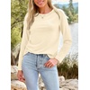image:imageAUTOMET Womens Long Sleeve Crewneck Shirts Casual Basic Tops01cream