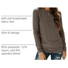 image:imageAUTOMET Womens Long Sleeve Crewneck Shirts Casual Basic Tops01darkcoffee