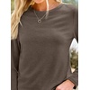image:imageAUTOMET Womens Long Sleeve Crewneck Shirts Casual Basic Tops01darkcoffee