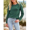 image:imageAUTOMET Womens Long Sleeve Crewneck Shirts Casual Basic Tops01darkgreen