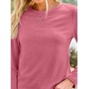 image:imageAUTOMET Womens Long Sleeve Crewneck Shirts Casual Basic Tops01hotpink
