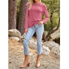 image:imageAUTOMET Womens Long Sleeve Crewneck Shirts Casual Basic Tops01hotpink