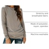image:imageAUTOMET Womens Long Sleeve Crewneck Shirts Casual Basic Tops01khaki
