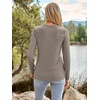 image:imageAUTOMET Womens Long Sleeve Crewneck Shirts Casual Basic Tops01khaki
