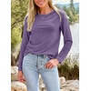 image:imageAUTOMET Womens Long Sleeve Crewneck Shirts Casual Basic Tops01lavenderpurple