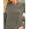 image:imageAUTOMET Womens Long Sleeve Crewneck Shirts Casual Basic Tops01olive