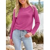 image:imageAUTOMET Womens Long Sleeve Crewneck Shirts Casual Basic Tops01rosered