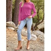 image:imageAUTOMET Womens Long Sleeve Crewneck Shirts Casual Basic Tops01rosered