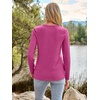 image:imageAUTOMET Womens Long Sleeve Crewneck Shirts Casual Basic Tops01rosered