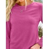 image:imageAUTOMET Womens Long Sleeve Crewneck Shirts Casual Basic Tops01rosered