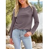 image:imageAUTOMET Womens Long Sleeve Crewneck Shirts Casual Basic Tops01rosetaupe