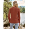 image:imageAUTOMET Womens Long Sleeve Crewneck Shirts Casual Basic Tops01rust