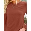 image:imageAUTOMET Womens Long Sleeve Crewneck Shirts Casual Basic Tops01rust