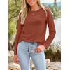 image:imageAUTOMET Womens Long Sleeve Crewneck Shirts Casual Basic Tops01rust