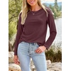 image:imageAUTOMET Womens Long Sleeve Crewneck Shirts Casual Basic Tops01wine Red