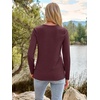 image:imageAUTOMET Womens Long Sleeve Crewneck Shirts Casual Basic Tops01wine Red