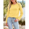image:imageAUTOMET Womens Long Sleeve Crewneck Shirts Casual Basic Tops01yellow