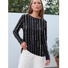 image:imageAUTOMET Womens Long Sleeve Crewneck Shirts Casual Basic TopsBlackdotline