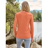 image:imageAUTOMET Womens Long Sleeve Crewneck Shirts Casual Basic TopsBrightorange