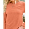 image:imageAUTOMET Womens Long Sleeve Crewneck Shirts Casual Basic TopsBrightorange