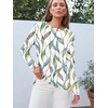 image:imageAUTOMET Womens Long Sleeve Crewneck Shirts Casual Basic TopsLeafwhite