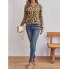 image:imageAUTOMET Womens Long Sleeve Crewneck Shirts Casual Basic TopsLeopard2