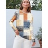 image:imageAUTOMET Womens Long Sleeve Crewneck Shirts Casual Basic TopsPlaidmulti