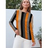 image:imageAUTOMET Womens Long Sleeve Crewneck Shirts Casual Basic TopsStripeddots
