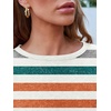 image:imageAUTOMET Womens Long Sleeve Crewneck Shirts Casual Basic TopsStripedorange