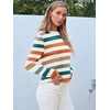 image:imageAUTOMET Womens Long Sleeve Crewneck Shirts Casual Basic TopsStripedorange