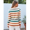 image:imageAUTOMET Womens Long Sleeve Crewneck Shirts Casual Basic TopsStripedorange