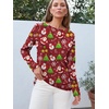image:imageAUTOMET Womens Long Sleeve Crewneck Shirts Casual Basic TopsXmred