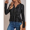 image:imageAUTOMET Womens Long Sleeve Shirts 2026 Fall Outfits Dressy Casual TopsBlack Dot Line