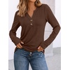image:imageAUTOMET Womens Long Sleeve Shirts 2026 Fall Outfits Dressy Casual TopsChocolate Brown