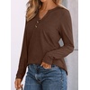 image:imageAUTOMET Womens Long Sleeve Shirts 2026 Fall Outfits Dressy Casual TopsChocolate Brown