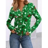 image:imageAUTOMET Womens Long Sleeve Shirts 2026 Fall Outfits Dressy Casual TopsGreen Christmas Print