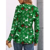 image:imageAUTOMET Womens Long Sleeve Shirts 2026 Fall Outfits Dressy Casual TopsGreen Christmas Print