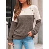 image:imageAUTOMET Womens Long Sleeve Shirts Fall Sweaters Business Casual Tops BlouseApricot Brown