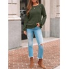 image:imageAUTOMET Womens Long Sleeve Shirts Fall Sweaters Business Casual Tops BlouseArmy Green